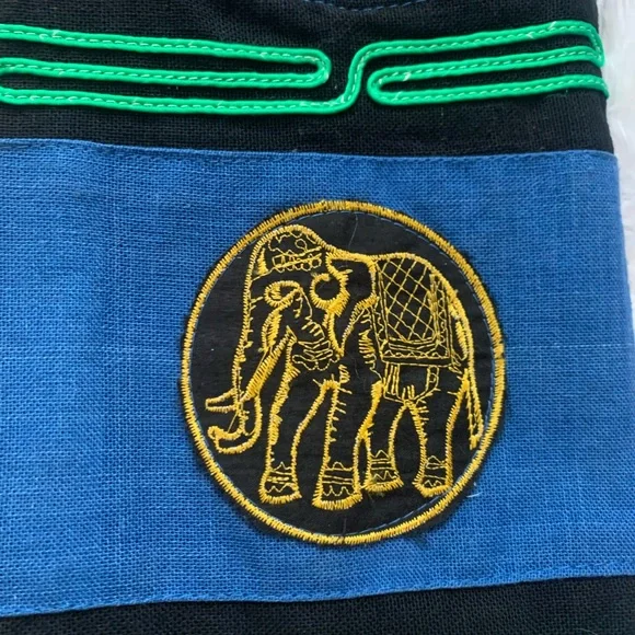 Blue Elephant Embroidered Backpack - Picture 5 of 5